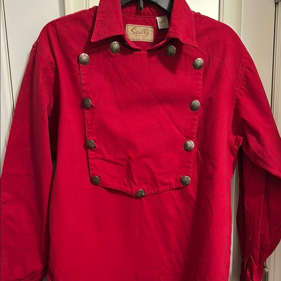 Scully Other - Scully Red Casual Button Down Shirt with Fitted Silhouette and Textured Fabric